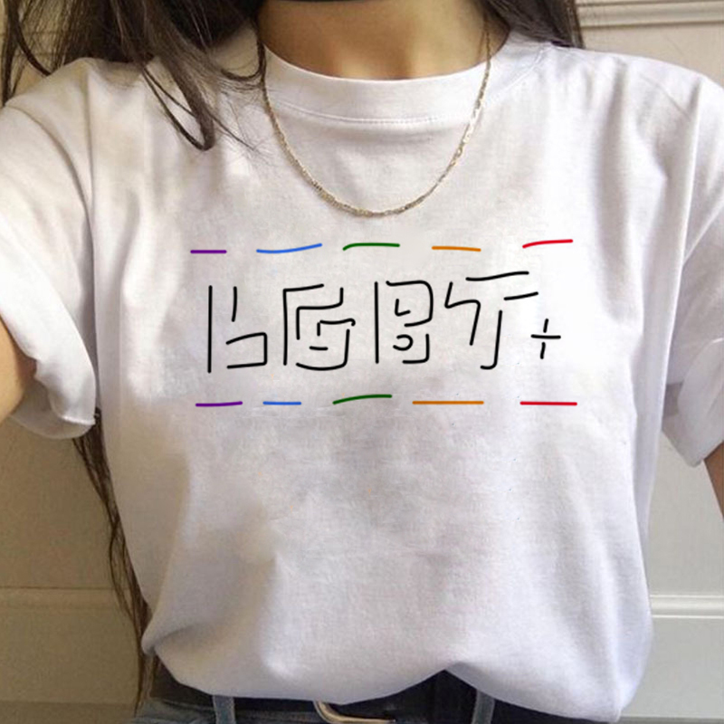 Lgbt Rainbow Harajuku T Shirt  - Women'S Fashion From The 90S review and price