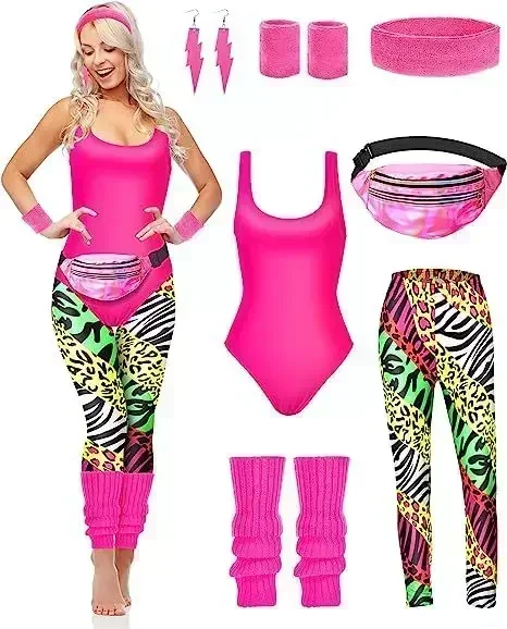 7 Pcs 80s Fancy Workout Costum - Women'S Fashion From The 90S review and price