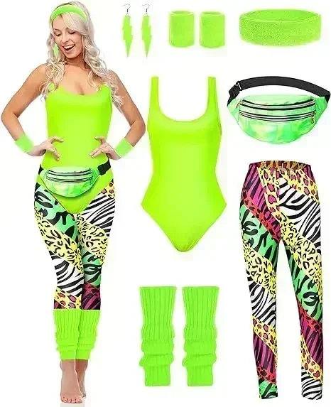 7 Pcs 80s Fancy Workout Costum - Women'S Fashion From The 90S review and price