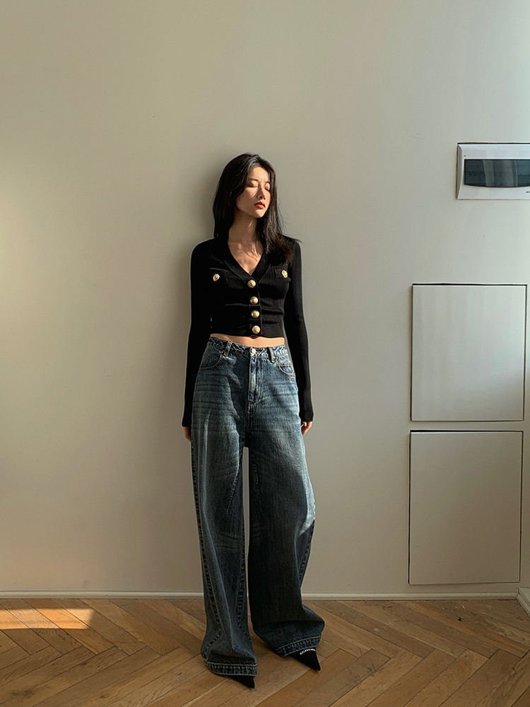 Gold Button Front Knit Cardiga - Women'S Fashion From The 90S review and price