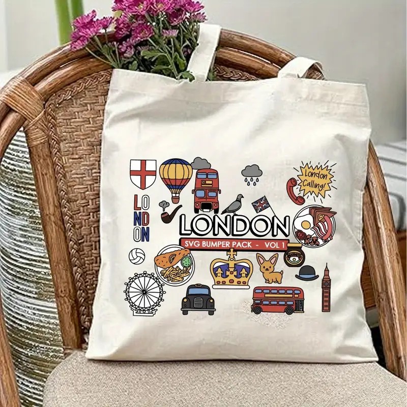 London UK Graphic Canvas Tote  - Women'S Fashion London review and price