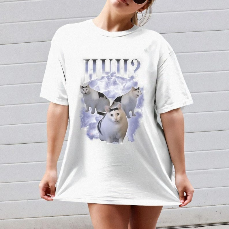 Huh Cat Chonky Ben Meme 90s T- - Women'S Fashion From The 90S review and price